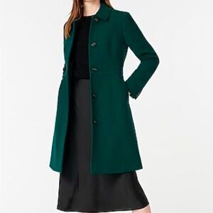 NWT Jcrew Classic lady day coat with Thinsulate® dark green, size 2